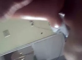 guy strokes his small cock solo tugging session