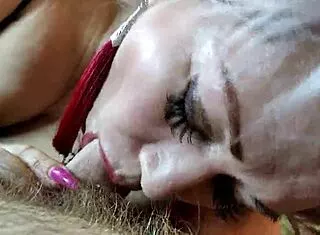 hot mature wife sucks cock deep while moaning from intense cunni licks