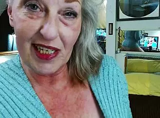 dawnskye1962 struts in pretty pink panties... then fingers her hairy pussy to a shakin' orgasm!