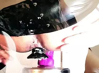 my thick purple dildo pounds kandi's hot tranny ass deep
