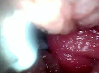 Extreme Close-Up Bbw Slave's Swollen Pussy Lips Creampie Filled
