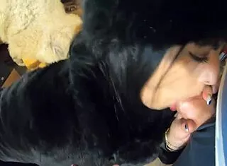 MilfyCalla Deep Blowjob in Fur Coat Shiny Boots Preview 204