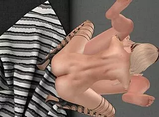 Blonde Shemale Hammers Redhead with Huge Cock