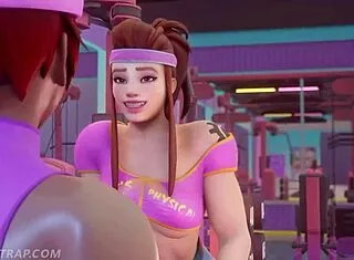 sombra facesits brigitte during their naughty boob workout