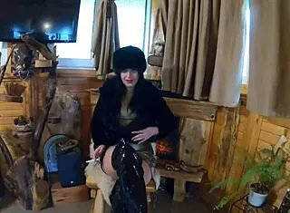 MilfyCalla Deep Blowjob in Fur Coat Shiny Boots Preview 204