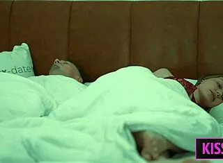 stepmom shares bed waiting for husband ends in stepson creampie facial