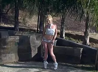 naughty smoking blonde disciplined with outdoor deepthroat and tight asshole stretch