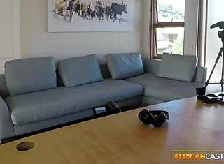Bald african model fucked during fake auditions