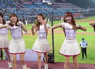 baseball cheerleaders dance with perfect sexy bodies teasing