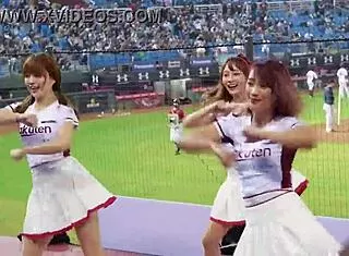 baseball cheerleaders dance with perfect sexy bodies teasing