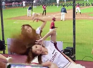 baseball cheerleaders dance with perfect sexy bodies teasing
