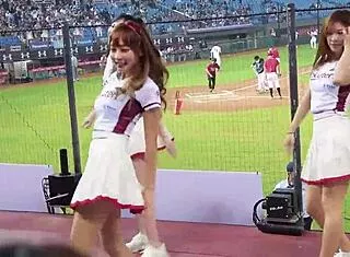 baseball cheerleaders dance with perfect sexy bodies teasing
