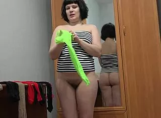 i love trying nylon pantyhose on my sexy brunette legs ass