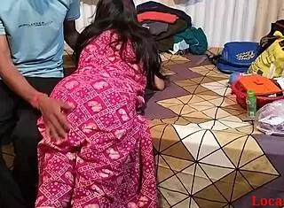my desi wife bends over ranch for friend's monster cock doggystyle chudai orgasm