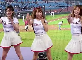 baseball cheerleaders dance with perfect sexy bodies teasing