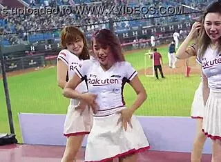 baseball cheerleaders dance with perfect sexy bodies teasing