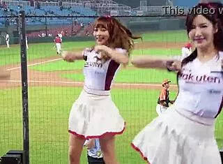 baseball cheerleaders dance with perfect sexy bodies teasing