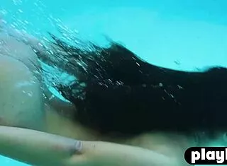 Big booty latina milf poses nude poolside flaunting curves