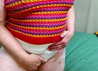 Milf's ripe hairy panties after 3 days worn with big ass