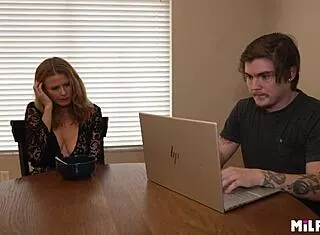 mature curvy cougar tempts boyfriend's son for ride
