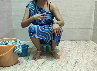 Stepmom Begs Stepsons Cock While Cleaning Clothes!