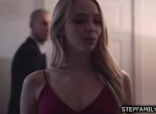 oh man stepdad slides into stepdaughter's shaved pussy at the hotel after some kissing