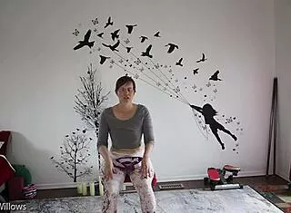 mature european milf teaches yoga with big ass tits and fetish wife poses