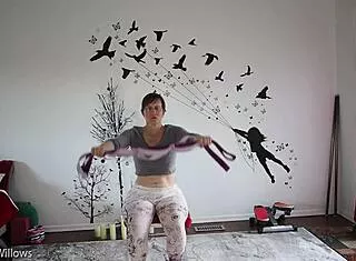mature european milf teaches yoga with big ass tits and fetish wife poses