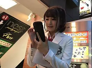 chubby japanese idol offers bukkake backstage at akiba event