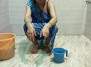 Stepmom Begs Stepsons Cock While Cleaning Clothes!