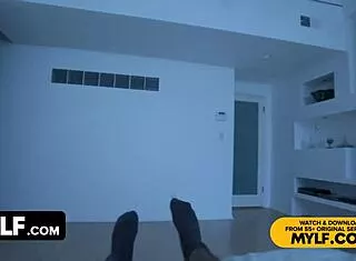 mylf's syren de mer blindfolded tied to bed slurps stranger's throbbing horny cock
