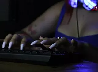 alice our latina milf relaxes us with asmr keyboard hand sounds
