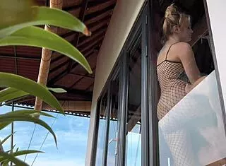 Hot Fishnet Babe Bent Over for Rough Doggystyle!