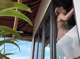 Hot Fishnet Babe Bent Over for Rough Doggystyle!