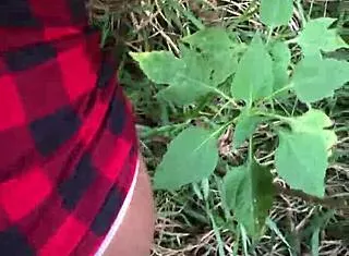brazilian brunette invites guy into woods for wild pussy fuck