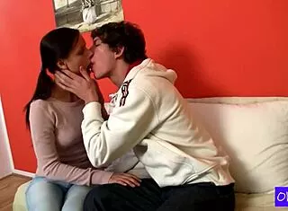 frantik and mira hook up in the dorm living room for first time fun