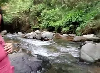 Outdoor couple deepthroats cumshot finale in forest fuck bliss
