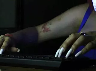 alice our latina milf relaxes us with asmr keyboard hand sounds
