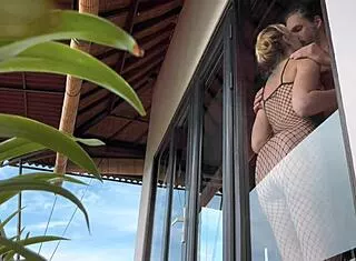 Hot Fishnet Babe Bent Over for Rough Doggystyle!