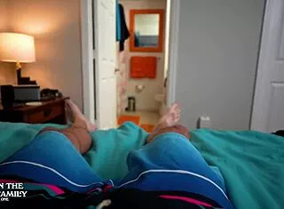 stepmom's bikini on vacation got me hard, she jerked me off till cum. aitsf240908 scene 3