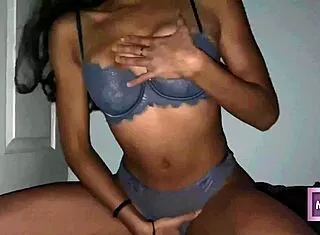 Quiet late night fuck with lingerie submissive neighbor girl