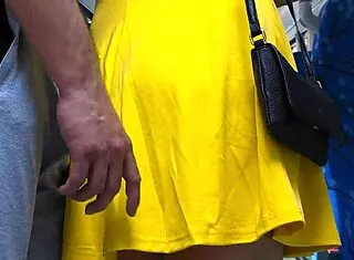 pretty czech blonde flashes wet pussy on bus groped till stranger cums from her strokes
