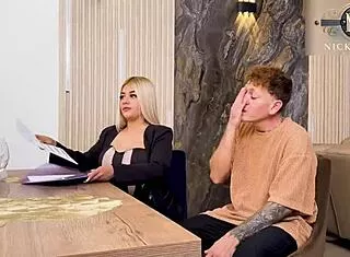 Big Tits Agent Fucks Client Raw
