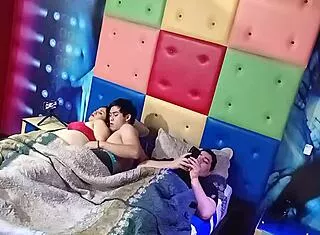 Stepmom take stepson's cock while cuck sleeps