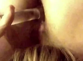 blonde milf pegs guy's ass with toys stallion milker s5