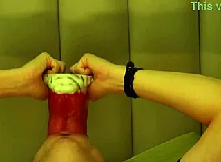 GIANT wolf's rough tongue INVADES male college student's deepthroat mouth hole with huge dildo