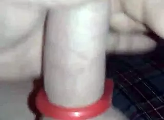stroking my cock with ring on during personal solo playtime