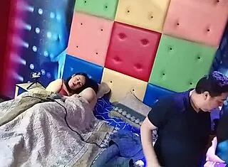 Stepmom take stepson's cock while cuck sleeps