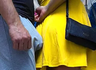 pretty czech blonde flashes wet pussy on bus groped till stranger cums from her strokes
