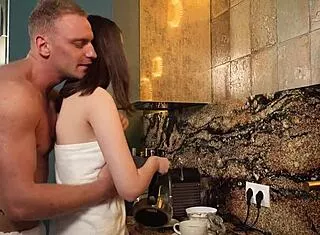 Skinny Drunk Neighbor Girl Squirts on Cock After Fingering Close Up Doggystyle